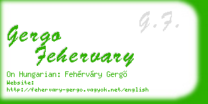 gergo fehervary business card